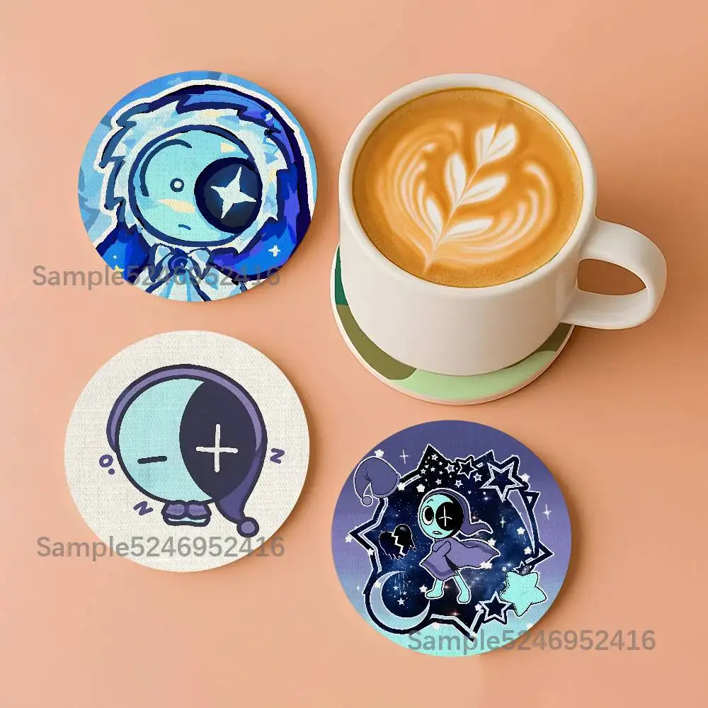 

A-Astro D-Dandys W-World Round Wooden Coasters For Design Suitable for Drinks Tea,Coffee Home Perfect Gift Holidays