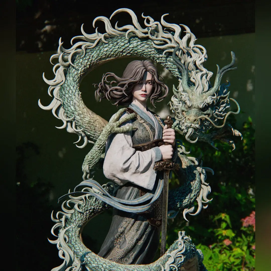 1/10 18cm 15cm Hua Mulan High-precision Model Parts for Resin White Mold Printing 3D Printing Unassembled Unpainted Craft