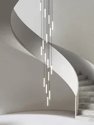 LED Long Line Chandelier Modern Staircase Lamp Hanging Ceiling Lamp Compound Living Room Home Decoration Lighting Pendant Lamp