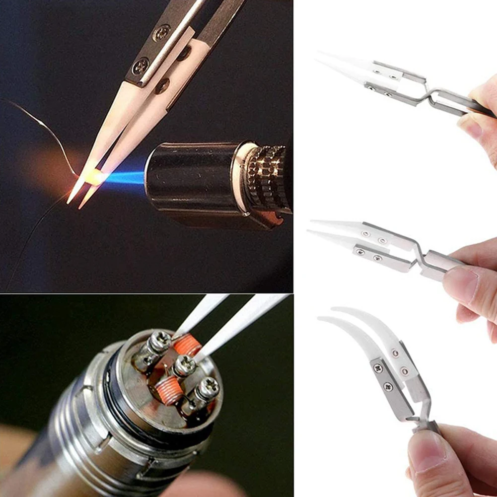 Paquete de ABRW-6, pinzas antiestáticas, pinzas invertidas, pinzas resistentes al calor de precisión