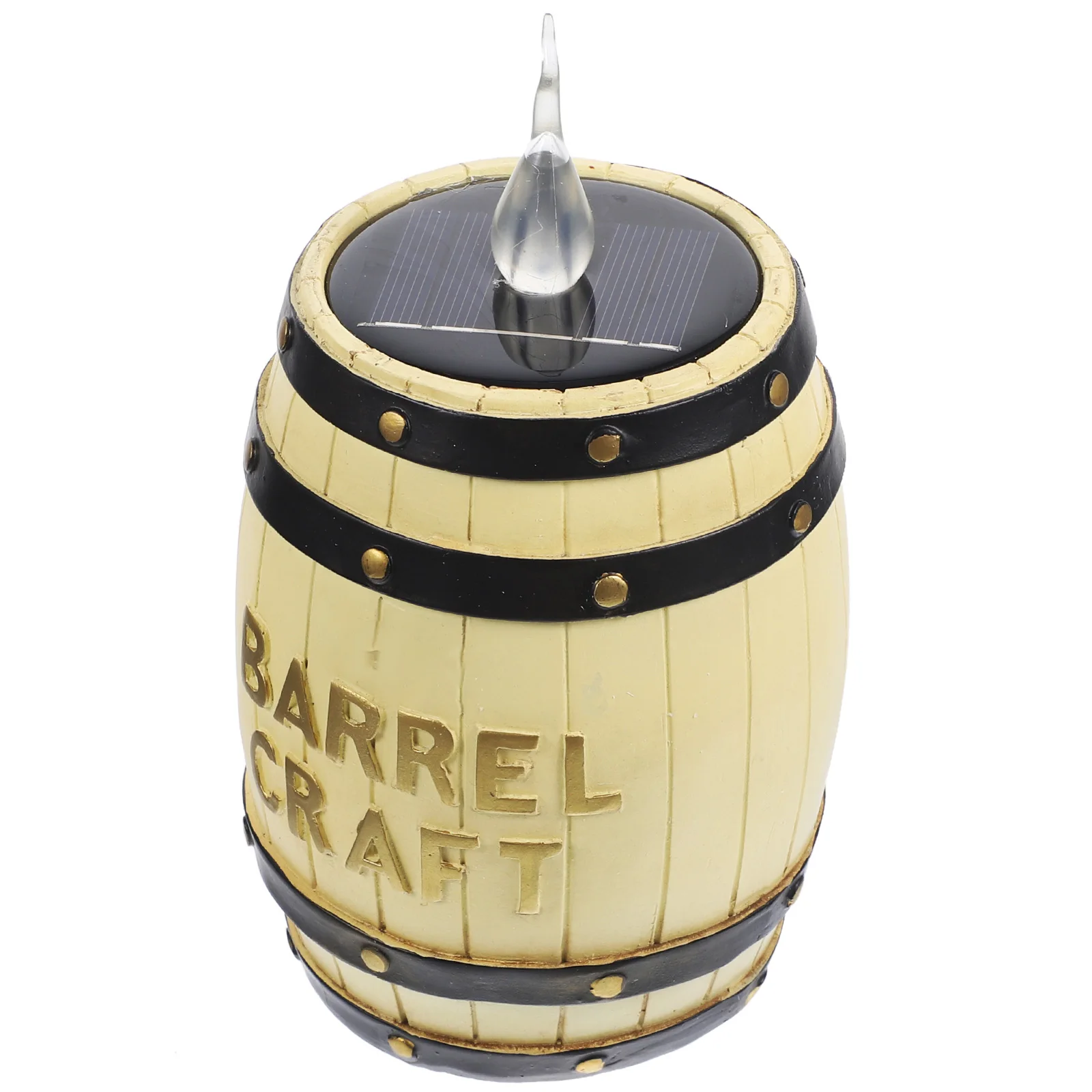 

Solar Barrel Statue Desktop Ambient Light Garden Decorative Solar Lights Lawn Patio Yard Pathway Driveway Energy Saving Outdoor