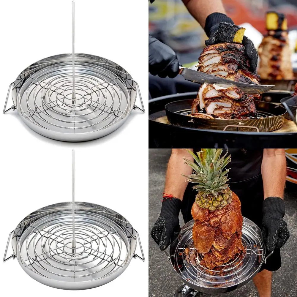 

Giant Vertical Rotisserie Grill for Tacos, Shawarma, Kebabs & Gyros with Adjustable Spikes