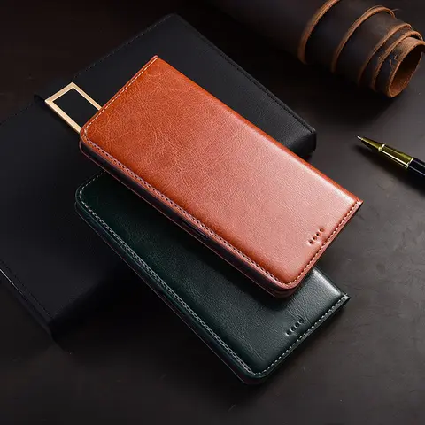Wallet Card Pocket Phone Case For HTC U11 U12 Life U19e U20 Plus Desire 22 12 19S 20 21 Pro Plus Cowhide Leather Flip Cover