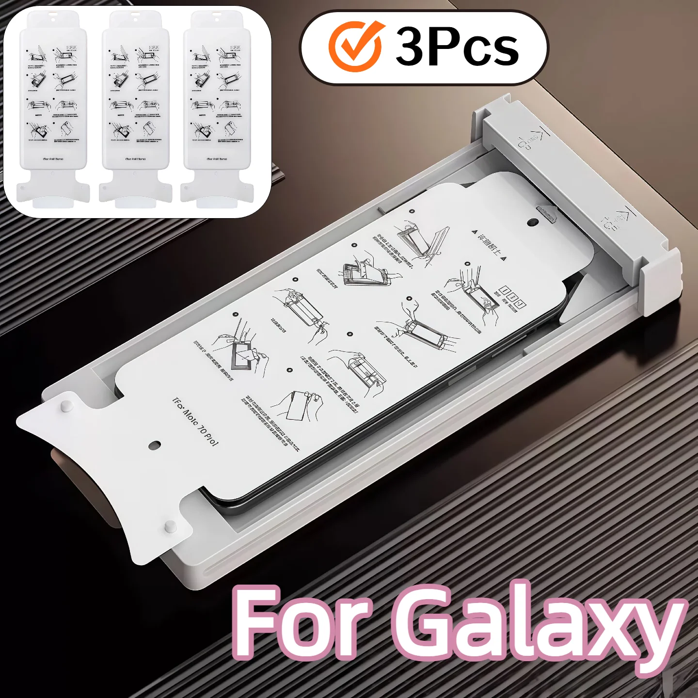 

3Pcs Ceramic Film Screen Protector Kit for Galaxy S26 Ultra S25 S23 Ultra S24 S22 S21 Dust-Free Non-Tempered Glass