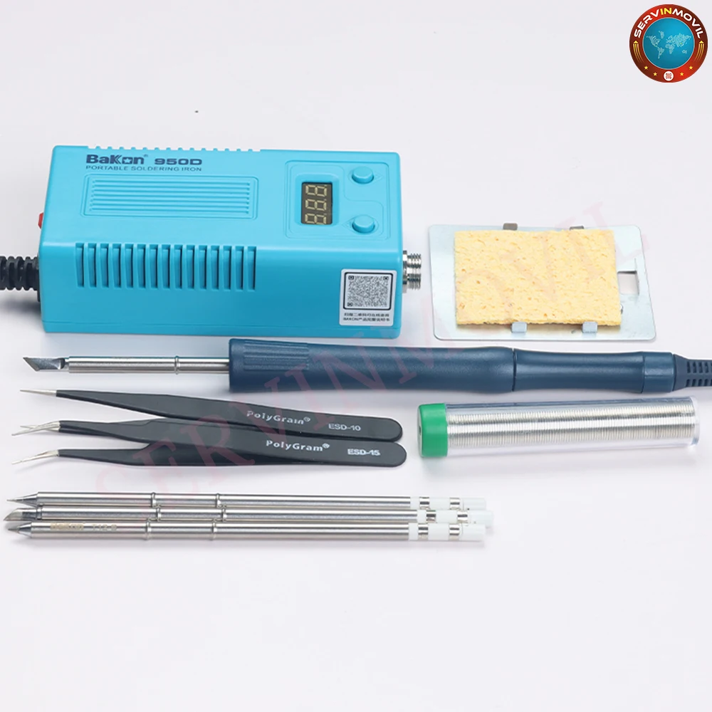 Bakon Mini Portable Soldereing Station BK950D with T12 Tip Temperature Adjustment Digital Station DIY Phone Repair Tools Kits