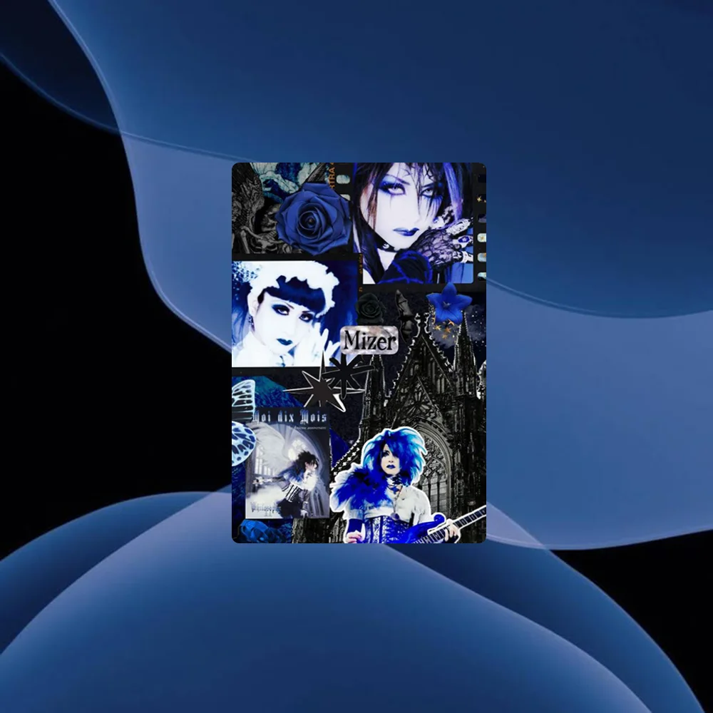 ملصقات Malice Mizer Rock Band، ملصقات كرتونية لبطاقة الائتمان والخصم والبنك وبطاقة شحن الحافلة المترو المقاومة للماء لتزيين ملصق الديكور