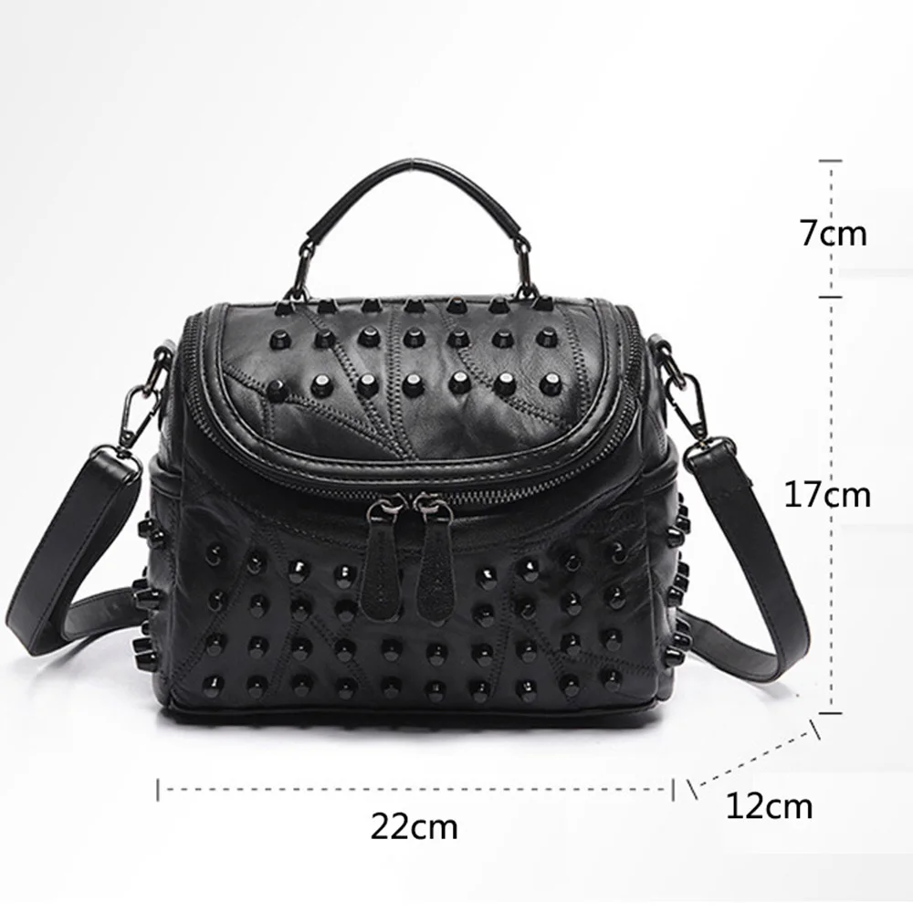 Women PU Leather Bag Messenger Bags Rivet Handbags Luxury Designer Female Handbag Shoulder Bag Sac