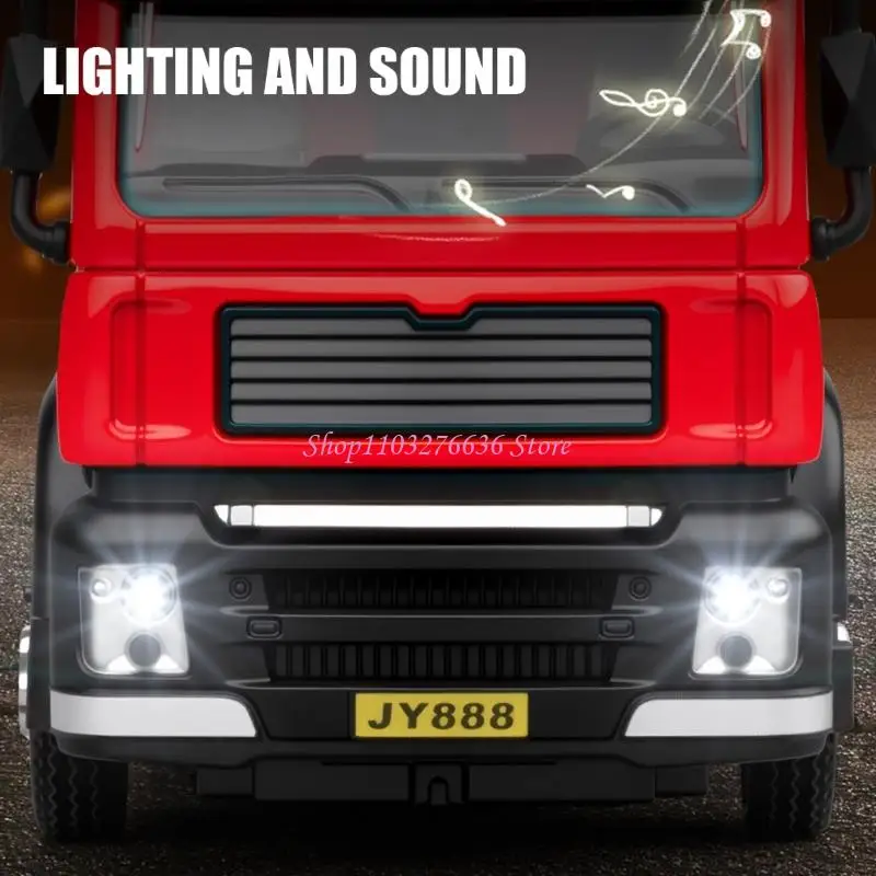 R6FD Firefighting Toy Truck Die Cast Alloy Pull Back Vehicle Model with Mist Play Light and Sound Scale Car Toy for Toddler