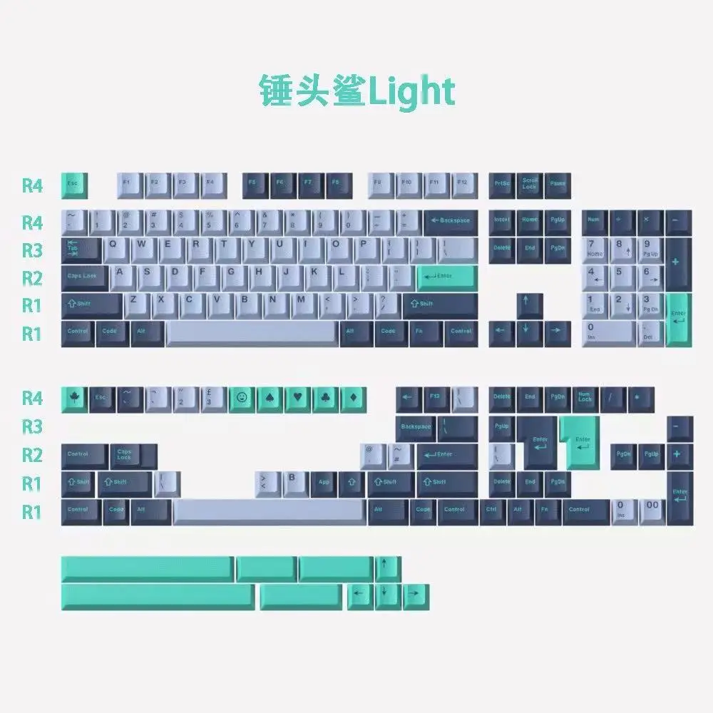 GMK British Racing Green Keycaps Set Cherry Profile ABS Double Shot GMK Clone Keycap For MX Mechanical Keyboard 61/87/104/980