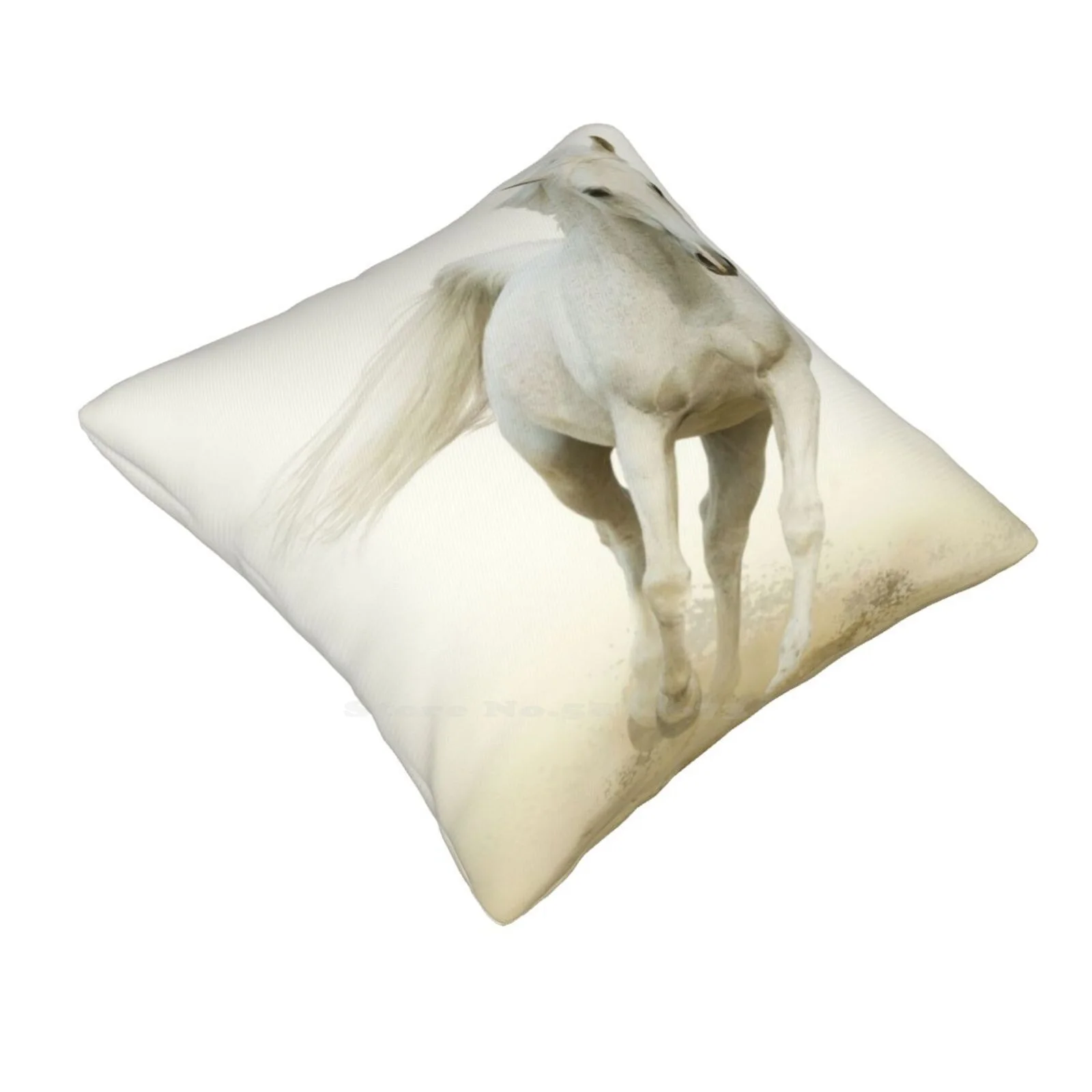 White Galloping Stallion In Desert Pillowslip Pillowcase Horse Curtains