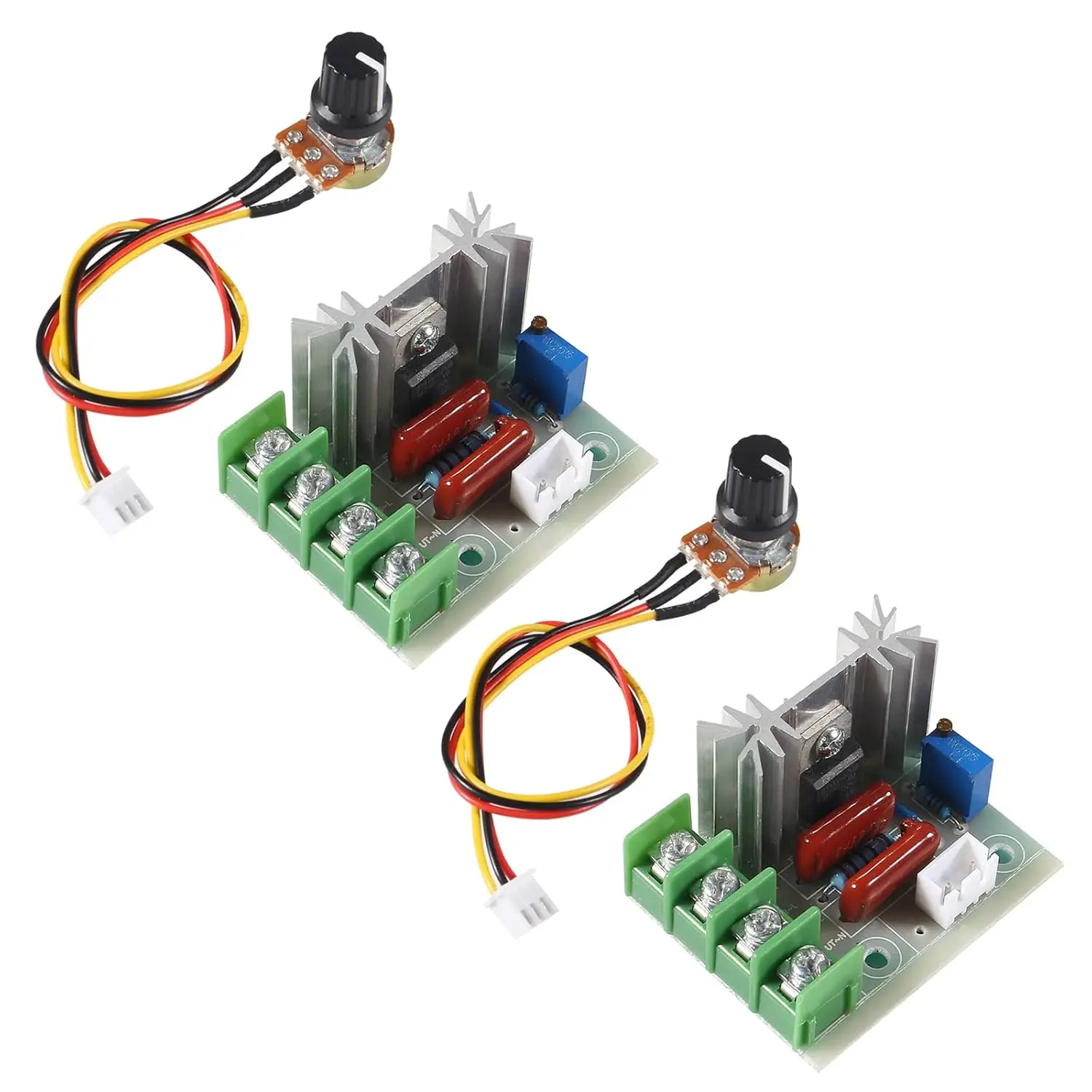 Regulador de tensão ac de 2 pces, módulo regulador de tensão elétrica scr 50-220v 2000w temperatura/regulador de velocidade do motor dimmer de luz