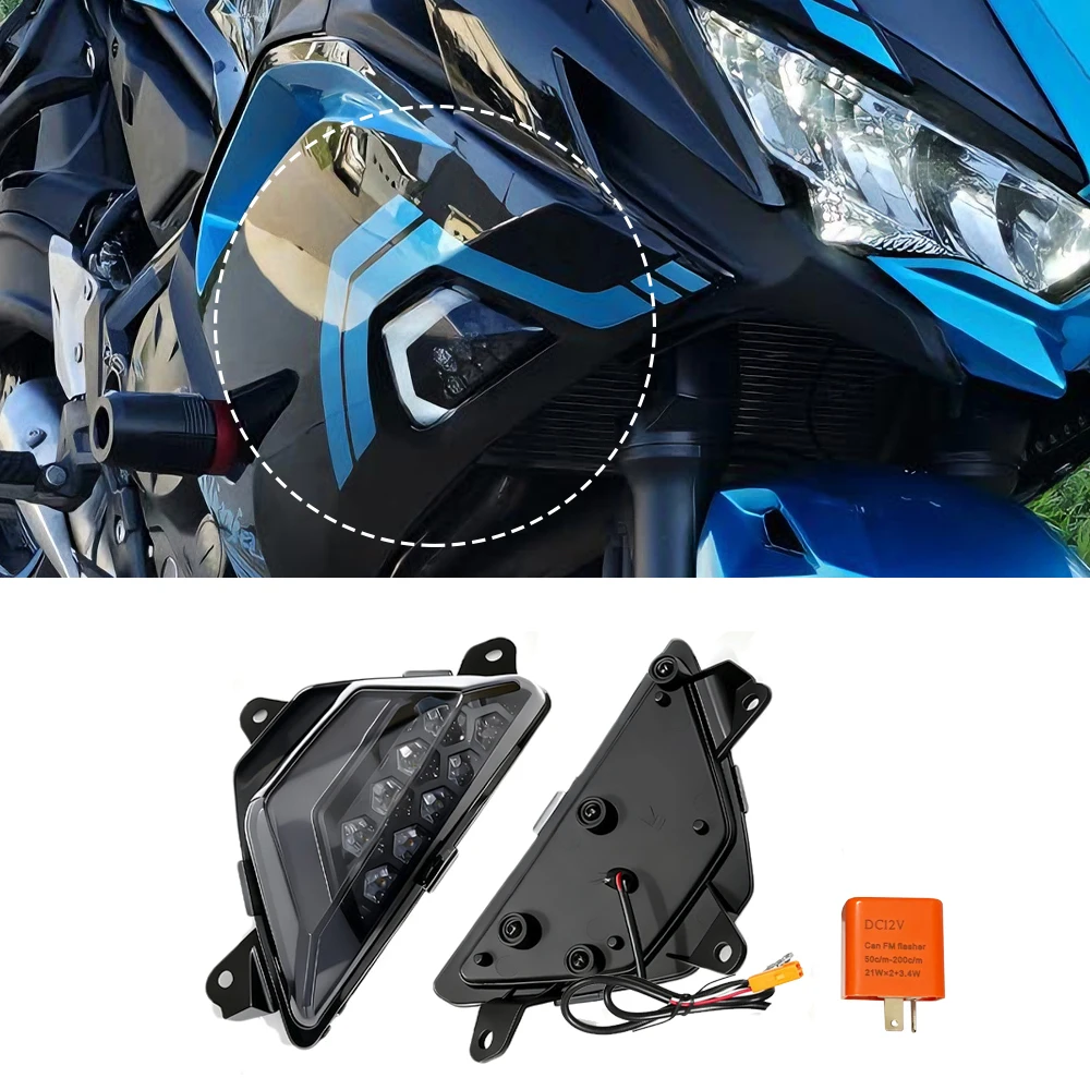 �y�Z�[�����zLED �E�C���J�[ �E�C���J�[ �C���W�P�[�^�[ �f�C�^�C�������j���O���C�g �J���T�L Ninja250 Ninja300 EX300 Ninja400 650 EX650 ZX4R ZX6RLED�p