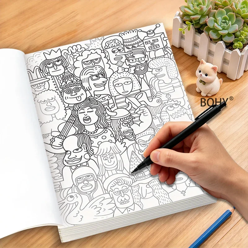 1 Quiet Graffiti Coloring Book, Containing Art Illustrations/interesting Characters/flowers and Other Theme Drafts, 24 Pages