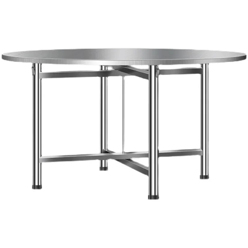 Stainless steel home dining table swivel with turntable round