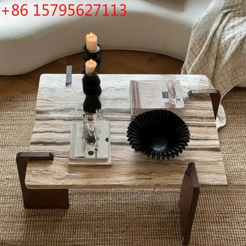 Organic Shape Marble Coffee Table, Handcrafted Irregular Living Room Centerpiece With Natural Stone Texture - Modern Art Decor