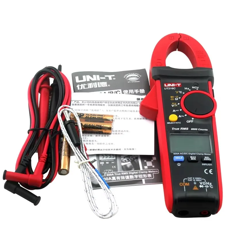【Hot】UT216C Voltmeter Ammeter Auto Range Tester 600a Digital Clamp Meter - view 2