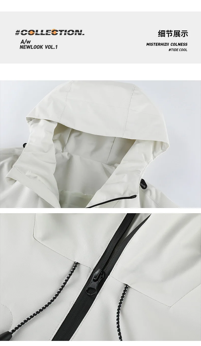 Herren- und Damenjacke, Retro, lässig, mit Stehkragen, Lederjacke, Unisex, locker geschnitten, für Frühling und Herbst, Lederjacke mit Taschen, Windjacke, Oberteil. – Detail 8