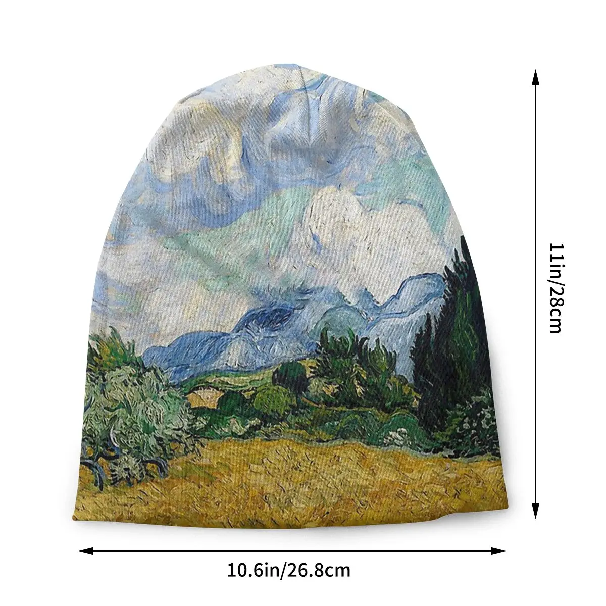 Field With Cypresses Vincent Van Gogh Post-Impressionist Painter Washed Thin Bonnet Cycling Casual Beanies Protection Men Hats