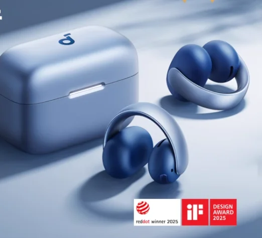Anker SoundCore AeroClip Open-Ear Clip-On Earbuds with Adaptive
