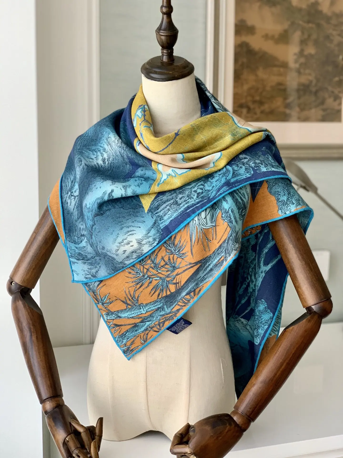 

110cm Ladies Cashmere Silk Scarf Soft Warm Shawl Lightweight Elegant Dress Scarves
