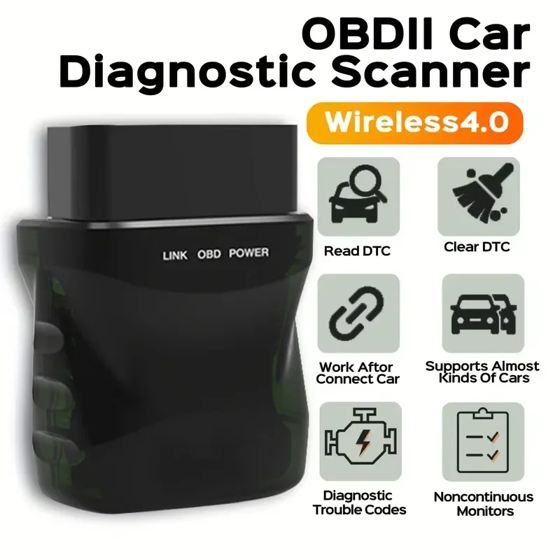 ELM327 V1.5 OBD2 Scanner OBDII Diagnostic Tool Bluetooth 4.0 Automatic Scan Check Engine Light OBDII Reader for IOS Android PC