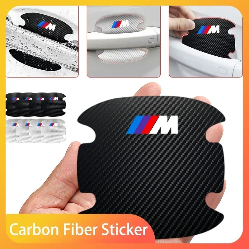 

4pcs Car Door Handle Sticker Carbon Fiber Scratches Resistan For BMW M MINI E70 F10 F20 F30 X5 X6 X1 M3 M5 M6 E71 F01 F02 F87