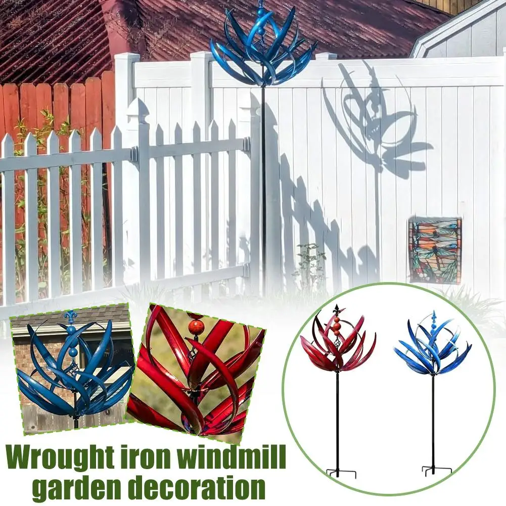 Wind Spinner Metall Windmühle 3D Wind Powered Skulptur Rasen Metall Wind Solar Spinner Hof Und Garten Dekor
