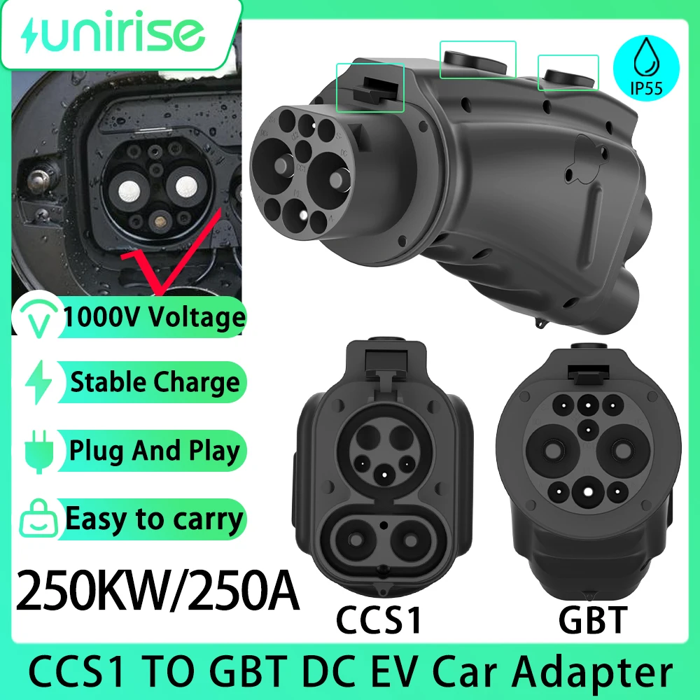 

Универсальный адаптер CCS1 к GBT EVs, зарядное устройство, преобразователь 250 кВт, 1000 В, CCS 1, зарядная станция к GB/T для электромобиля, быстрый разъем постоянного тока