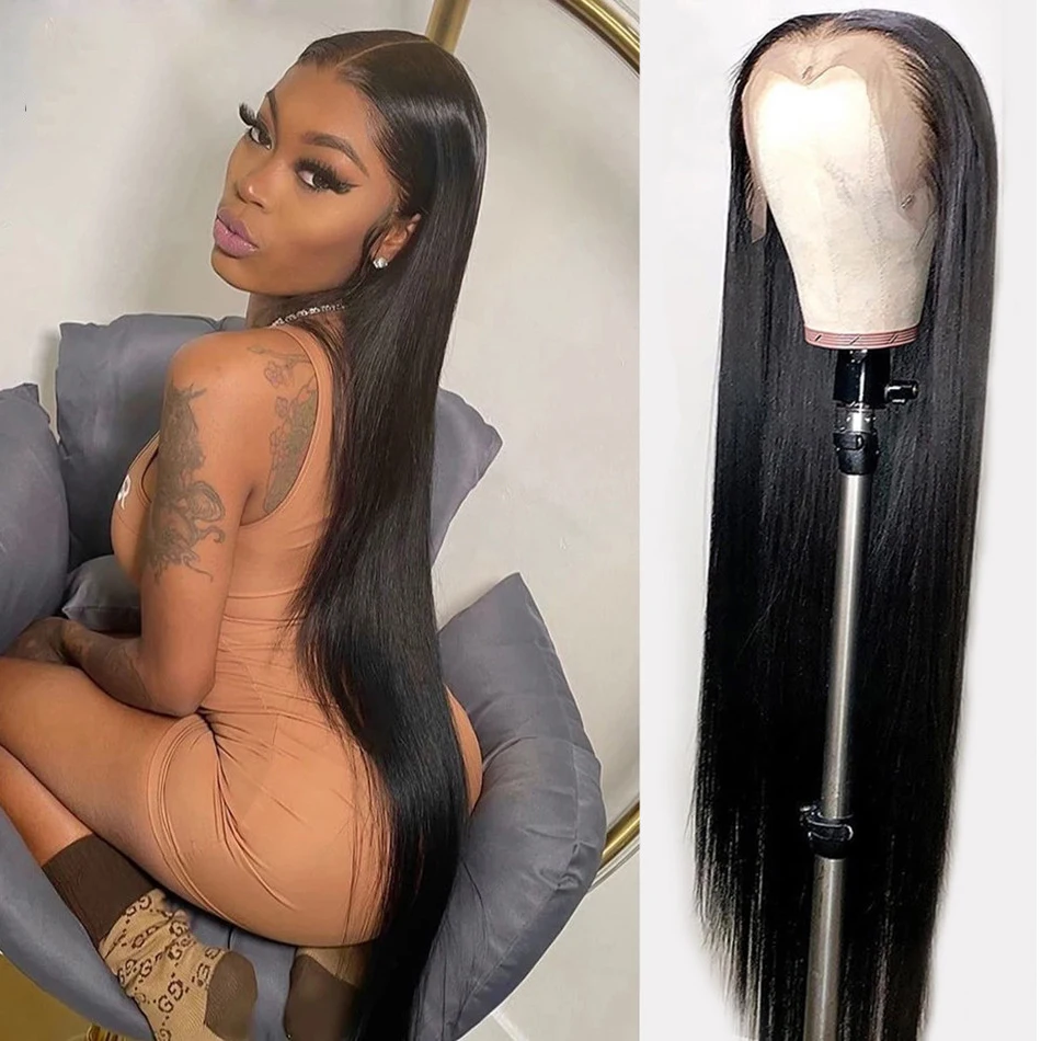 Bone Straight Lace Front Wig 13x4 13x6 Hd Transparent Brazilian 30 40 Inch Human Hair Wigs For Black Women 360 Lace Frontal Wig