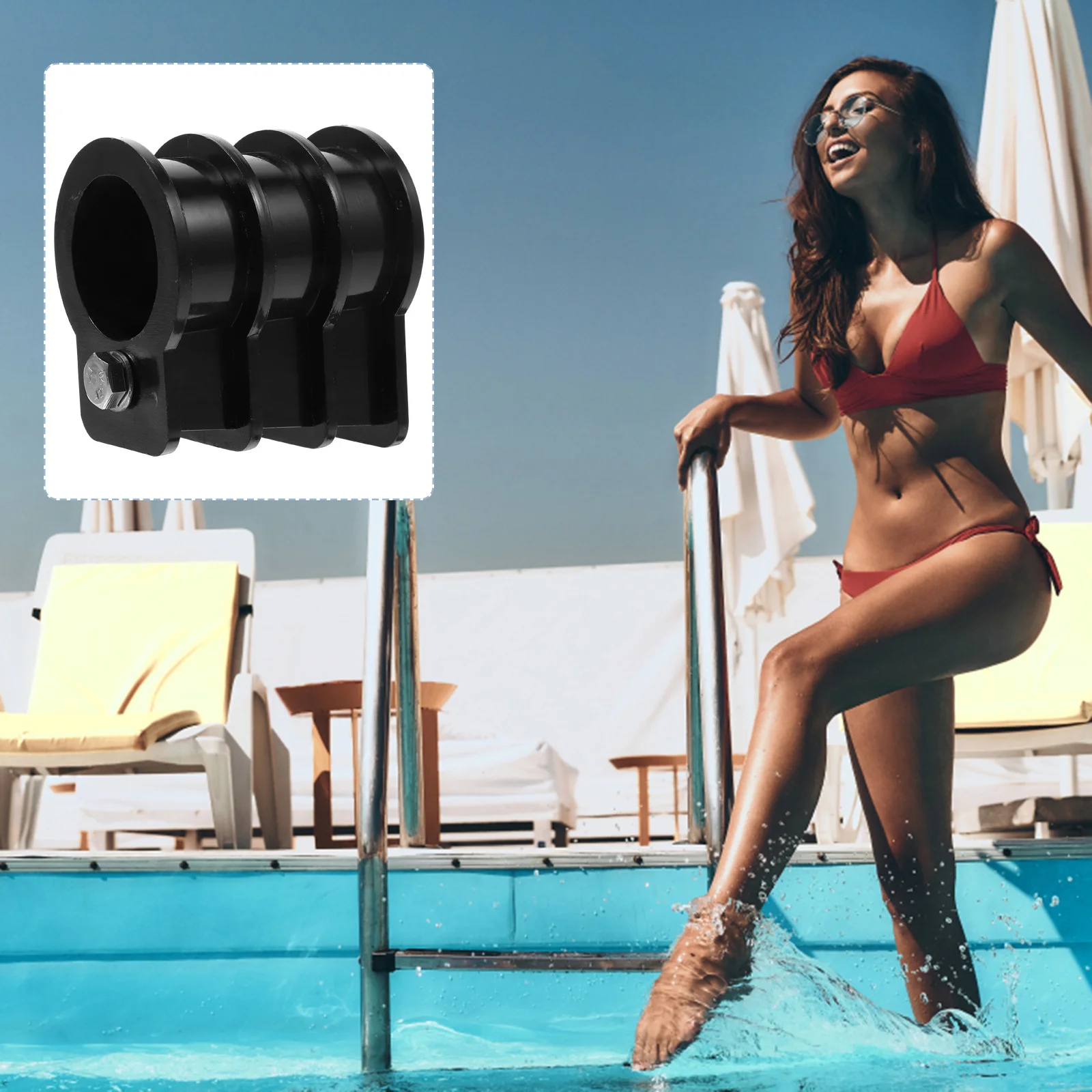 2 قطعة مشبك حمام السباحة حياة طويلة البلاستيك سلم استقرار آمنة بسيطة هيكل سلم استقرار مشبك