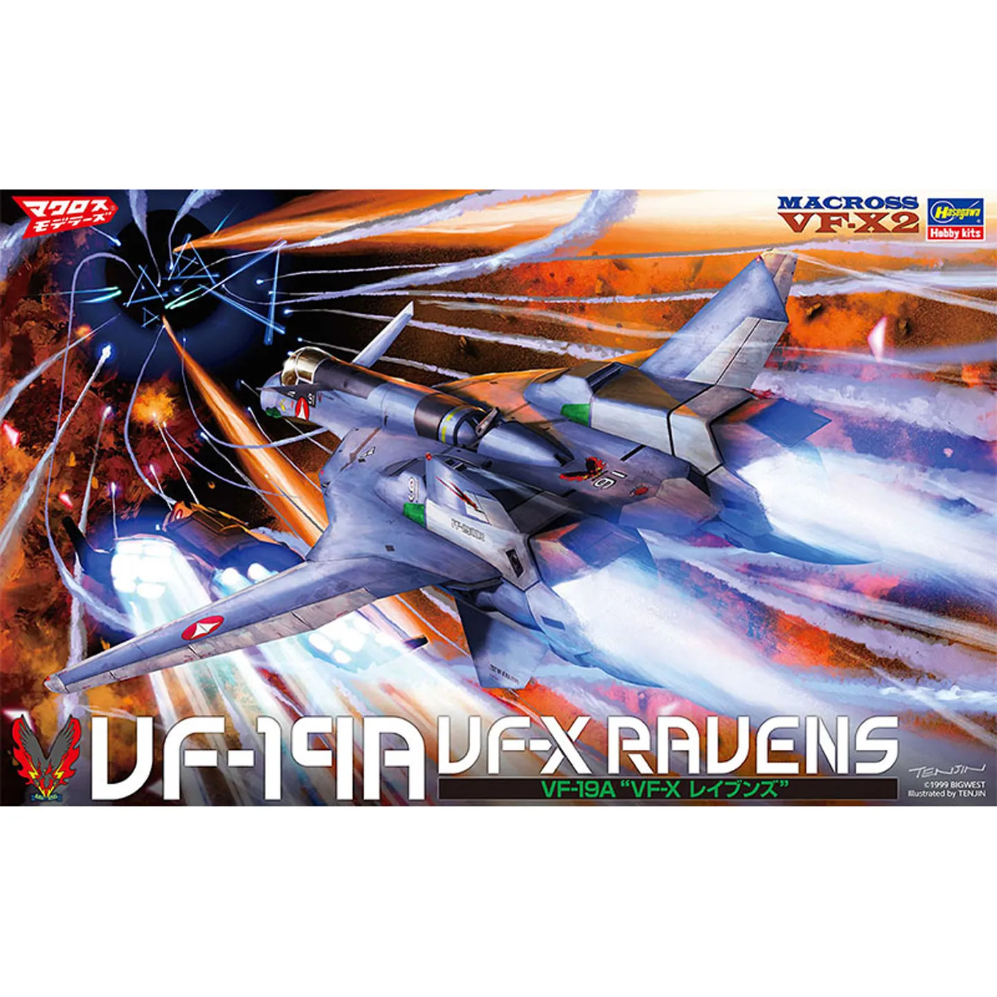 static assembled model Hasegawa-65873 1/48 The Super Dimension Fortress Macross VF-19A VF-X Ravens model kit
