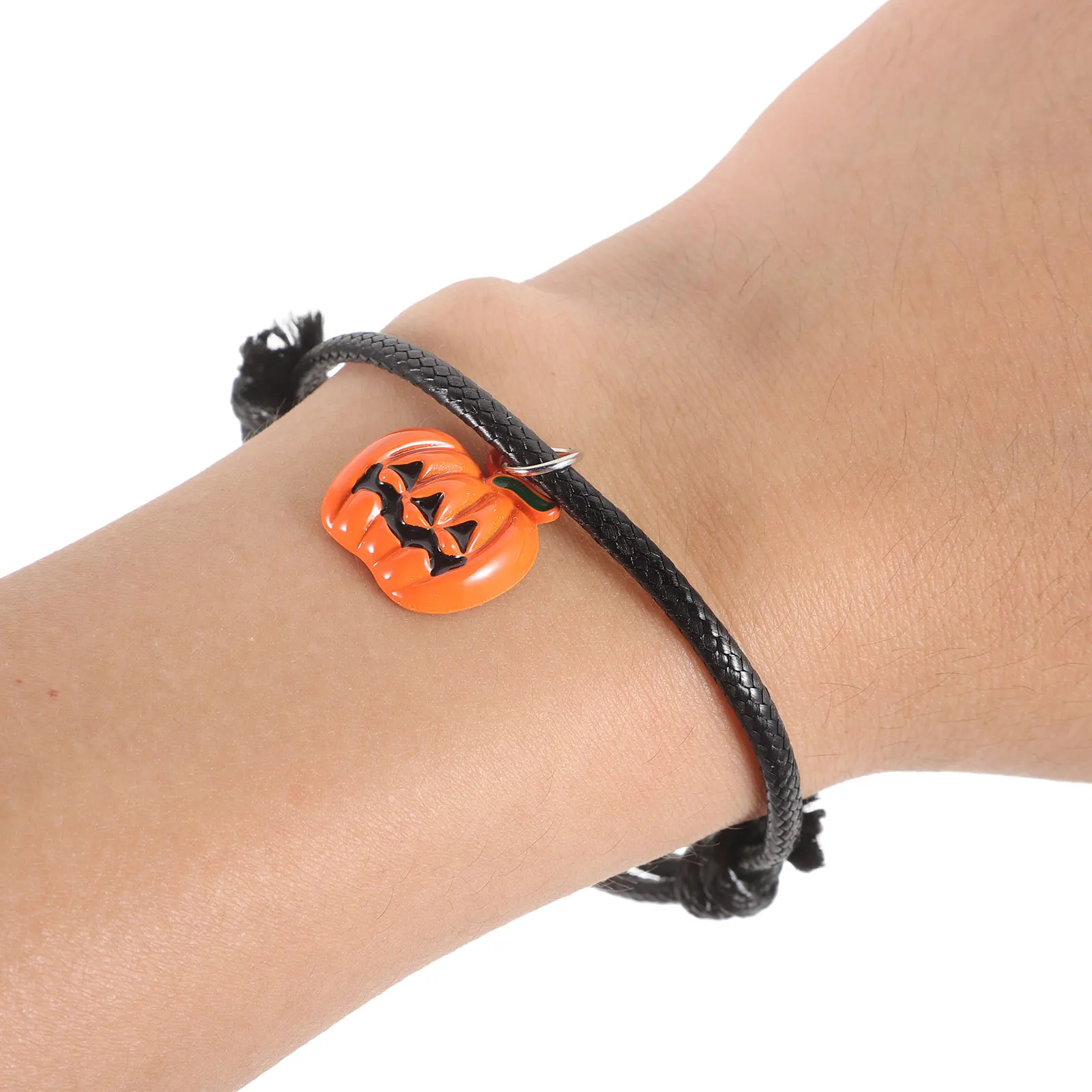 

2 Pcs Halloween Pumpkin Charm Bracelet for Girl Lightweight Durable Couples Jewelry Set Delicate Appearance Theme Party