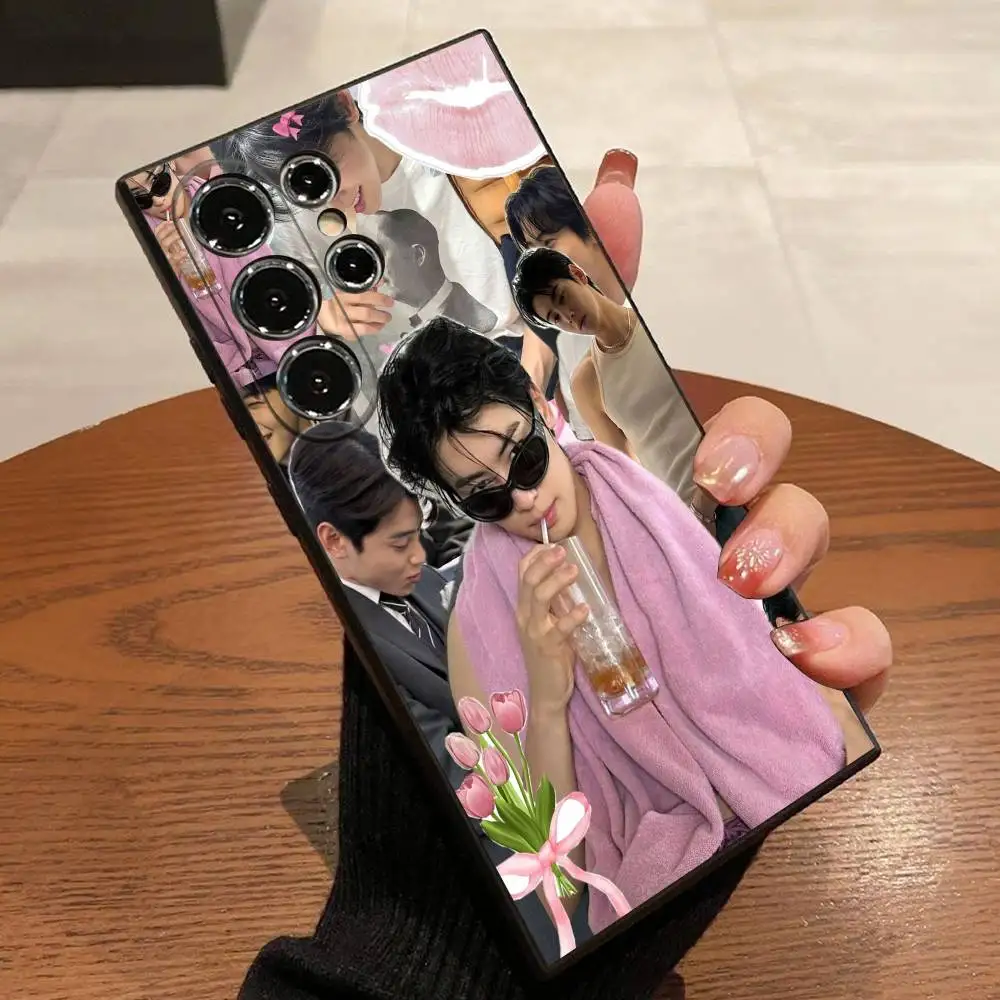 C-cha Eun woo EunWoo coque de téléphone pour Samsung S25, S24, S21, S22, S23, S30, Ultra, S20, Plus, Fe, Lite, 5G couverture noire