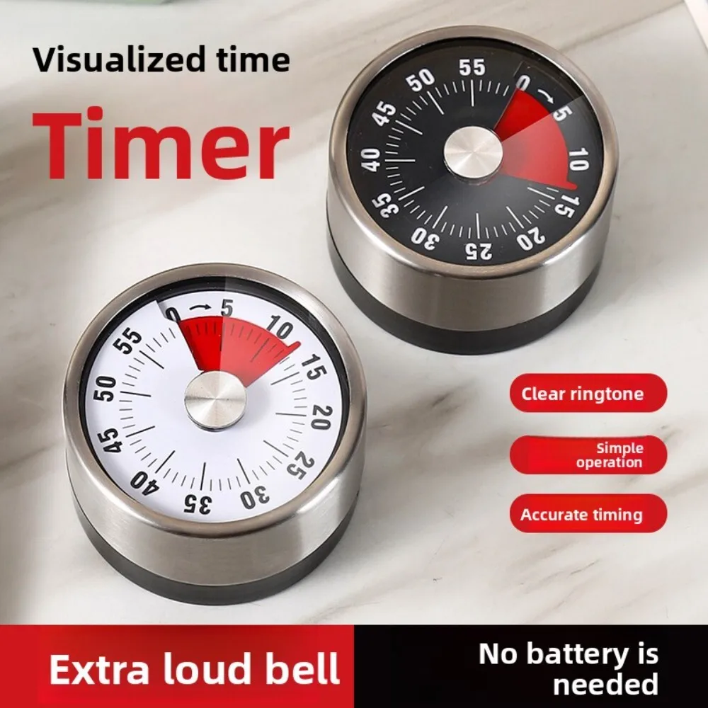 

Stainless Steel Mechanical Kitchen Timer for Baking Cooking Oven Use Home Time Management Tool Student Study Aid 124