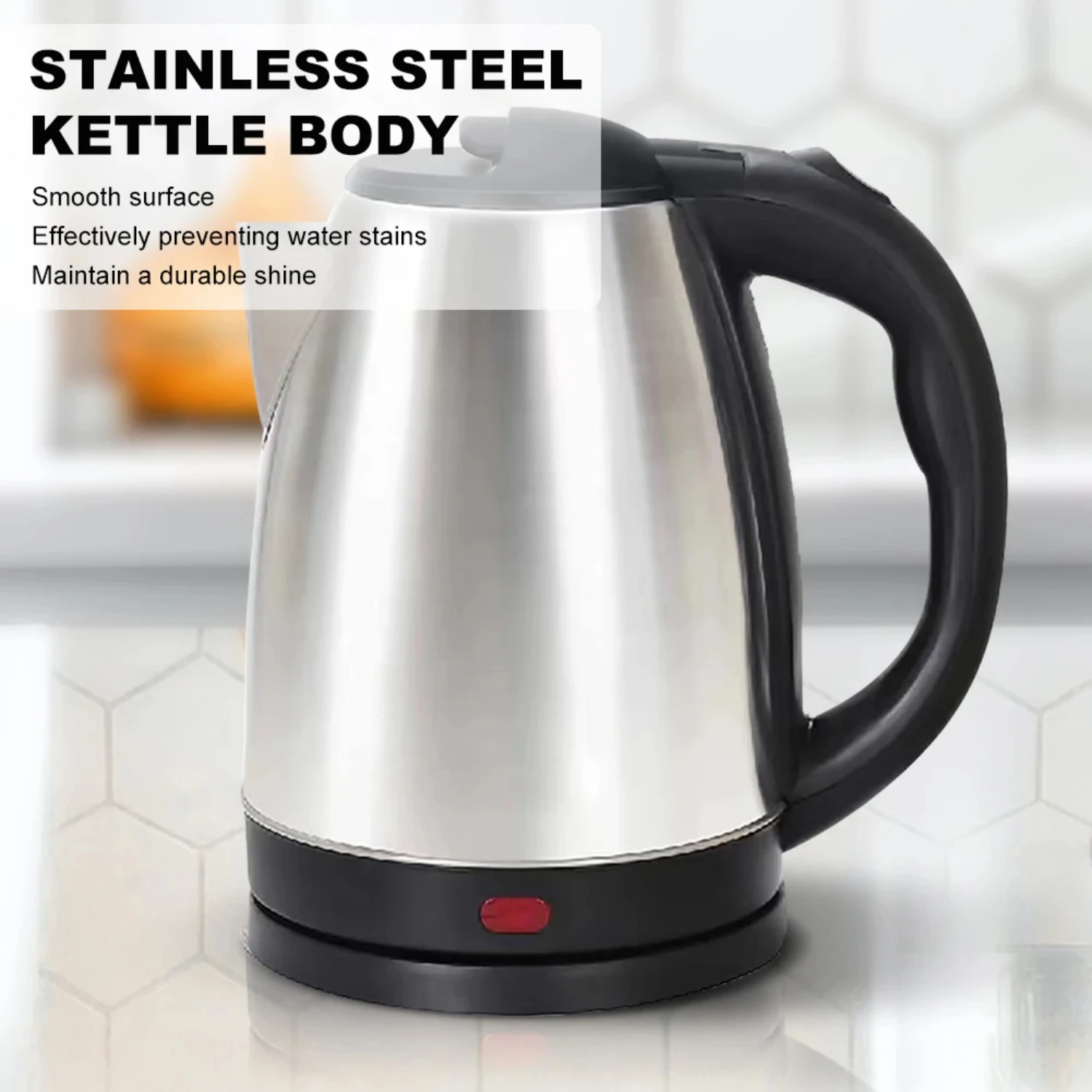 New Efficient, stylish, and durable Stainless Steel 2L Water Kettle 220V - Fast Boiling Tea Pot for Satisfying Hot Beverages in 