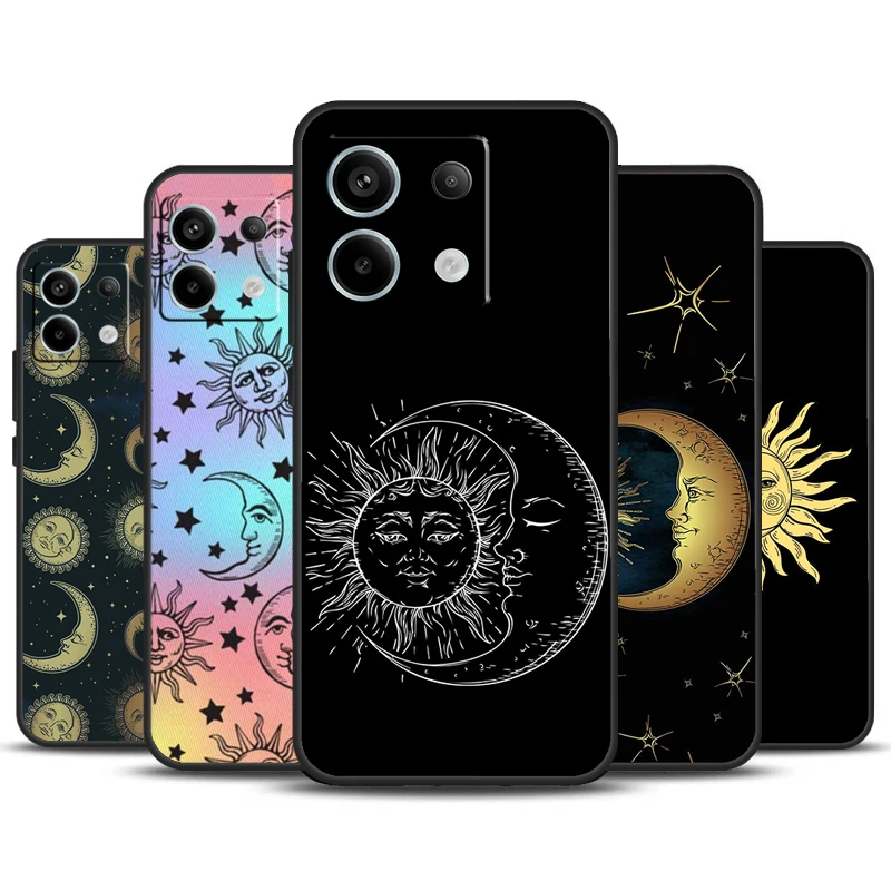 Sun Moons Star Signs Celestial Case For Xiaomi Redmi Note 13 Pro Plus Note 12 11 9 10 11S 10S 12S Redmi 13C 10C 12C Cover