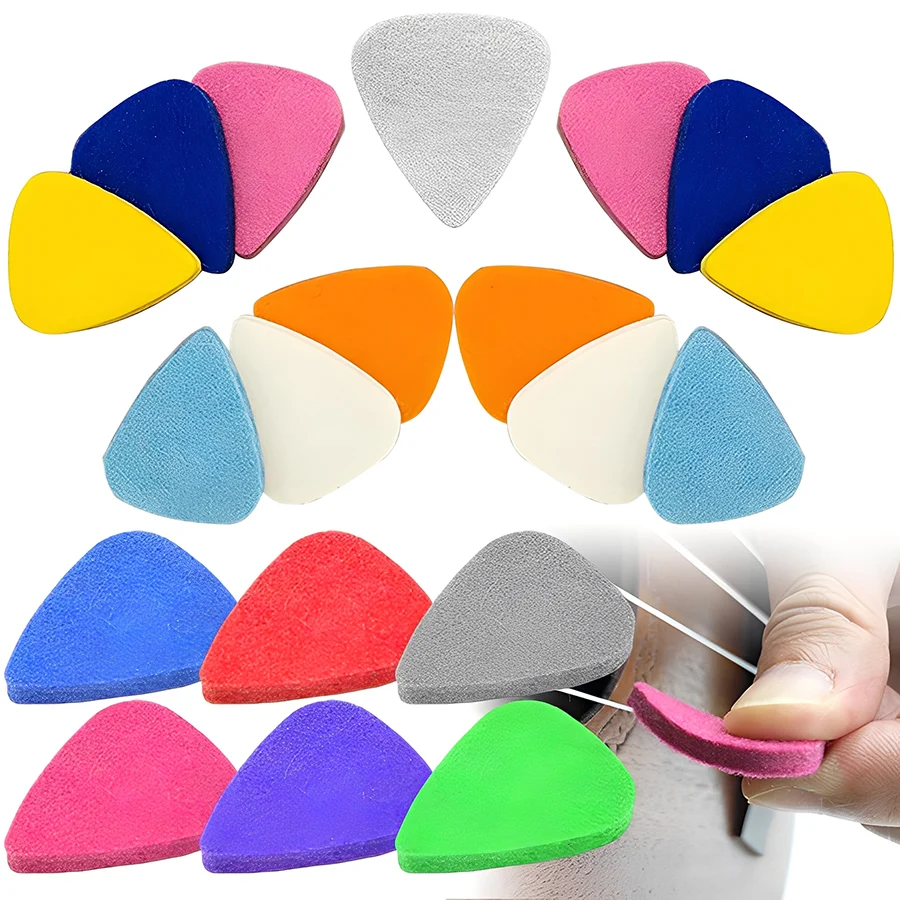 12pcs Color Felt Picks 3.5mm Thickness Durable Heart Shaped Picks for Guitar Ukulele Bass Musical String Instrument Accessories