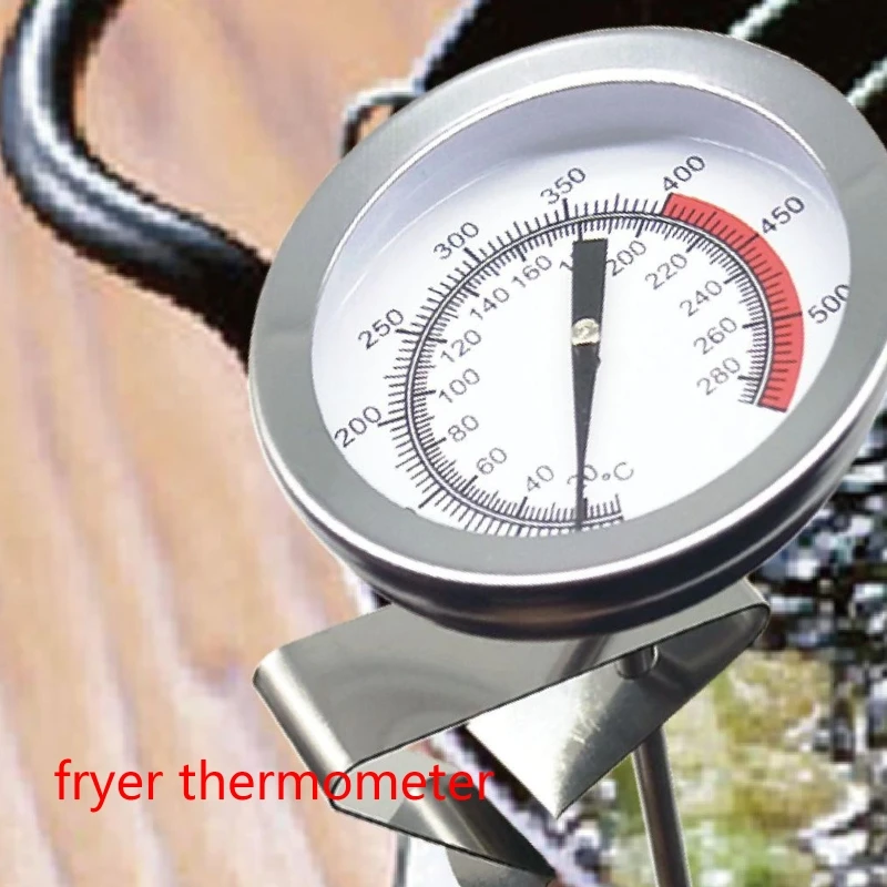 Oil Thermometer Deep Fry with Clip Candy Thermometer Long Fry Thermometer for Turkey Fryer Tall pots Beef Lamb