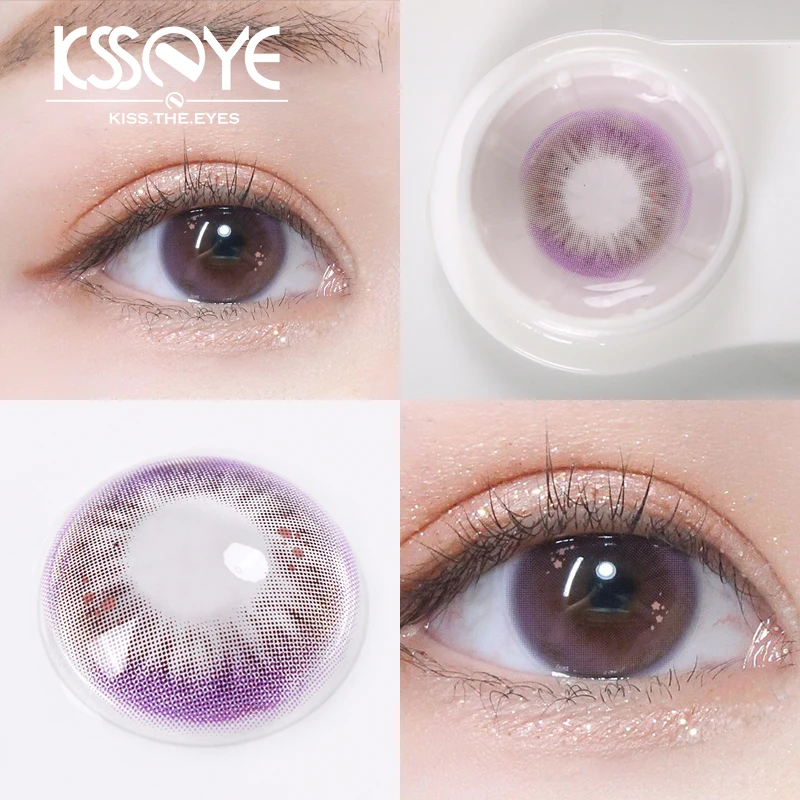 KSSEYE 2Pcs Eyes Contacts Lenses with Diopter Fashion Soft Myopia Colored Lenses for Eyes Makeup Diameter 14.2mm Fast Shipping