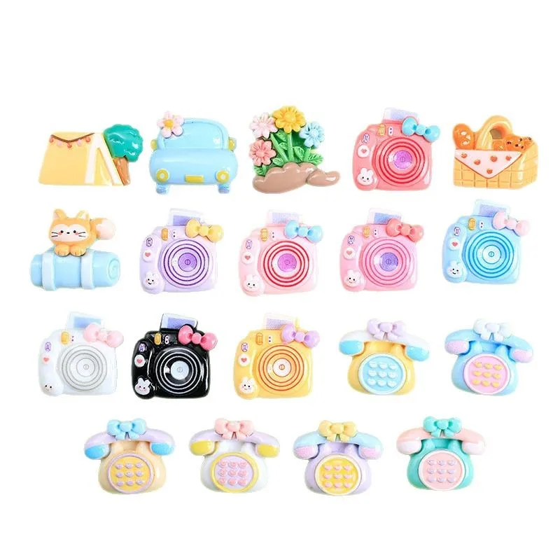 جديد كاميرا الهاتف الراتنج الكرتون كابوشون 10 قطعة الراتنج فلاتباك DIY بها بنفسك صنع المجوهرات بالجملة سجل القصاصات ملحقات للتزيين