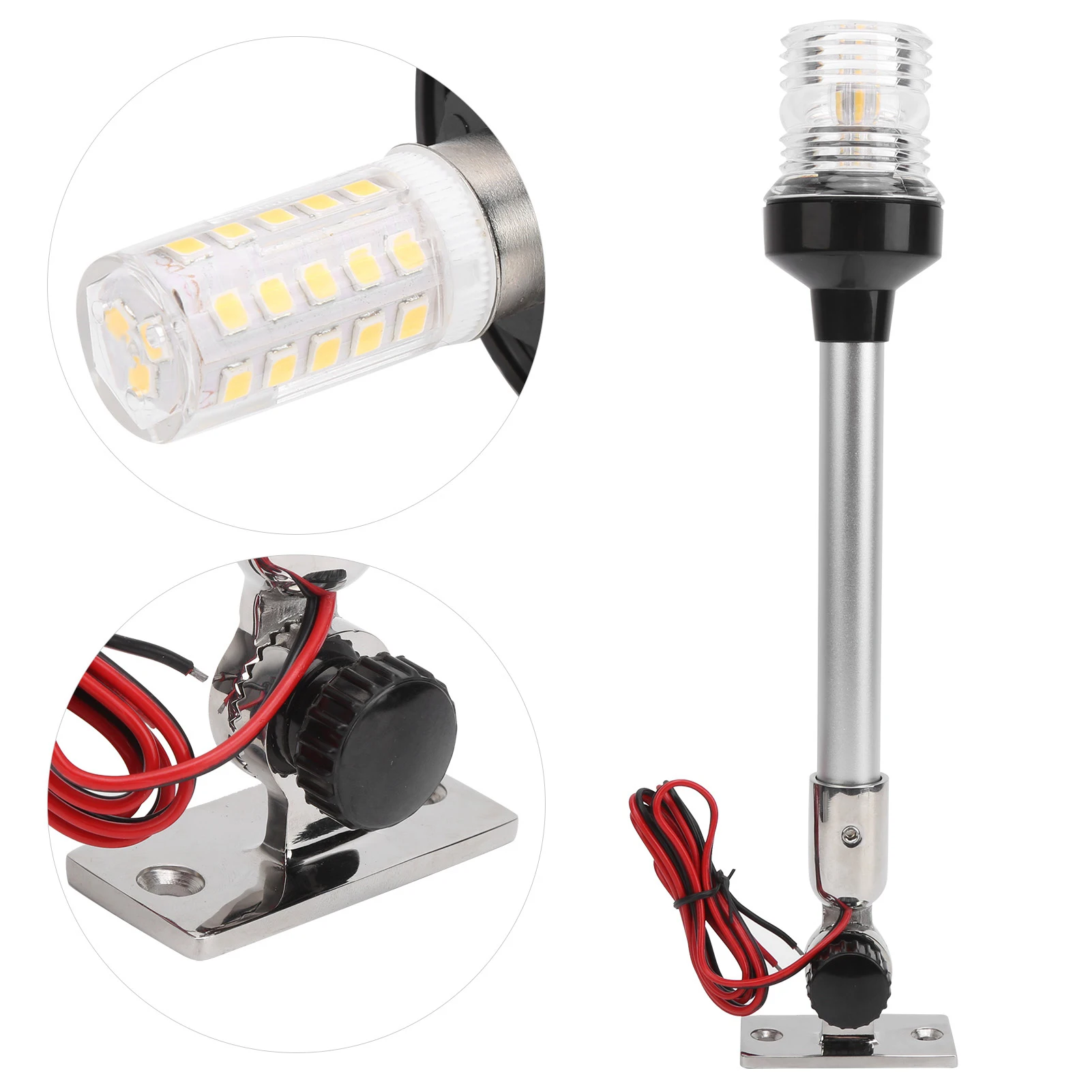 12in LED Navigation Light Round Sailing Signal Lamp 360° All Round Lighting for Marine Boat Yacht Navigation Light Sailing Lamp