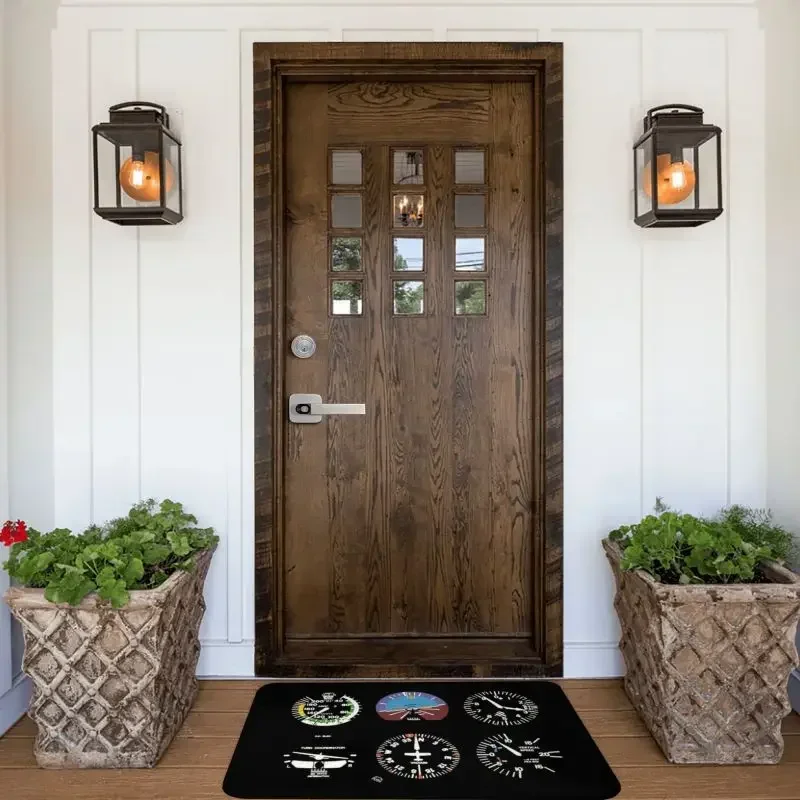 Cockpit Six Dials Flight Simulator Pilot Floor Door Bath Kitchen Mat Airplane Aircraft Doormat Living Room Entrance Carpet Rug