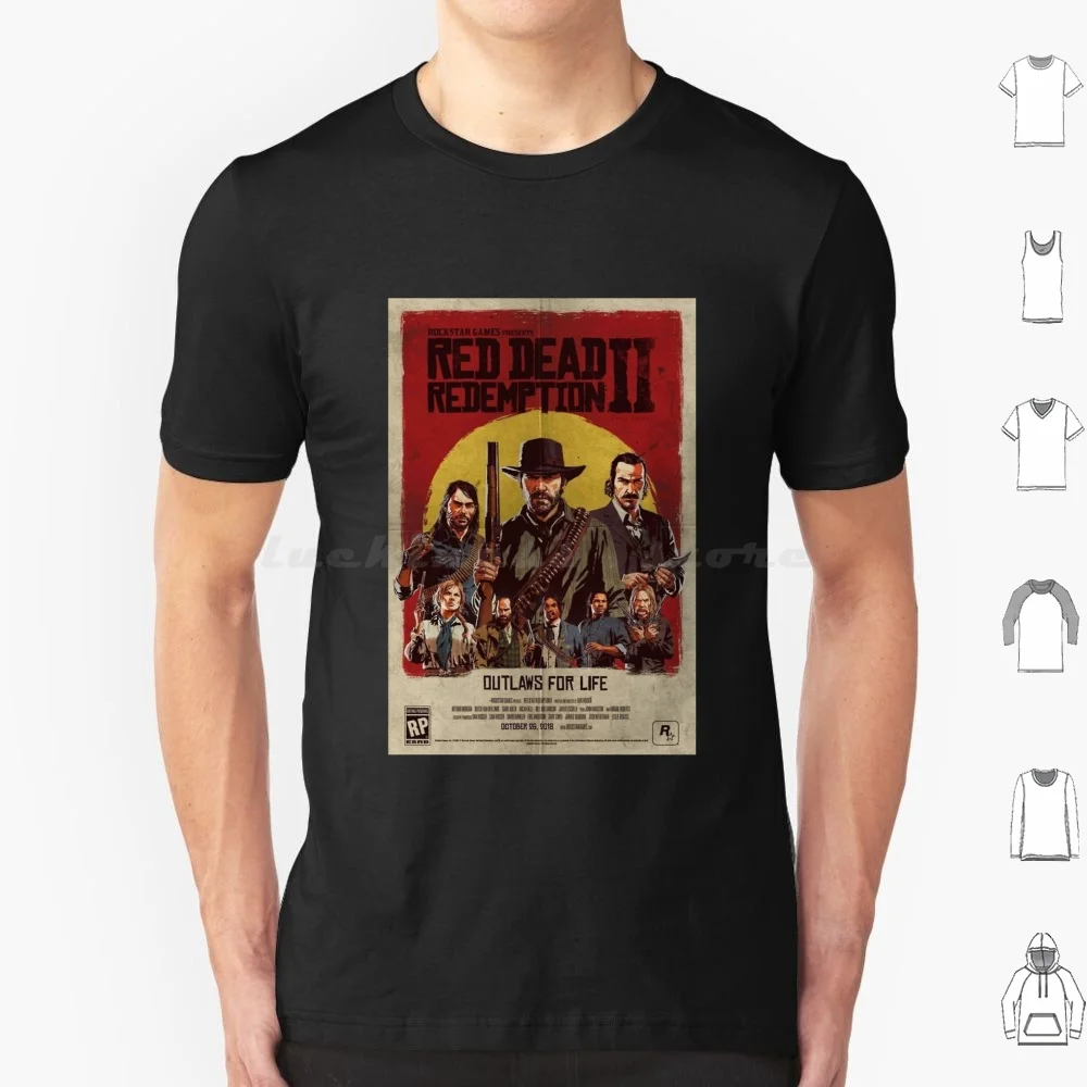Outaws For Life T Shirt Big Size 100% Cotton Redemption Popular Redemption Game Dead Rdr2 Rdr Redemption 1 Redemption 2