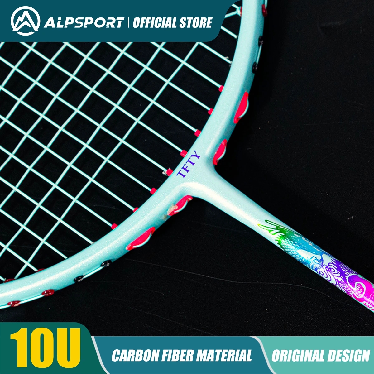 Alpsport 10U TAJ Plus Badminton Racket Full carbon fiber professional badminton racket Light as AIR Club Racket 