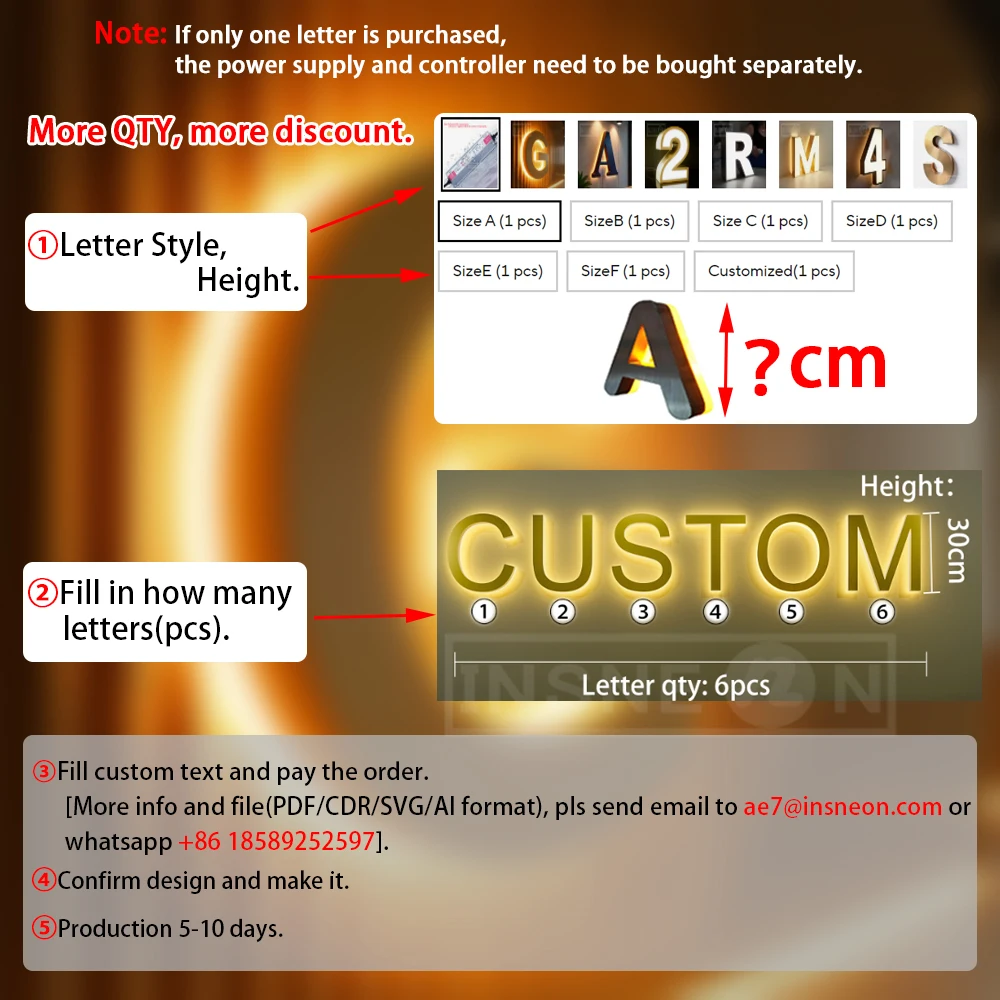 Targa luminosa personalizzata Piastre per porte personalizzate per affari Logo in metallo 3D retroilluminato Cartello esterno a LED per AutoCare Luce a LED retroilluminata