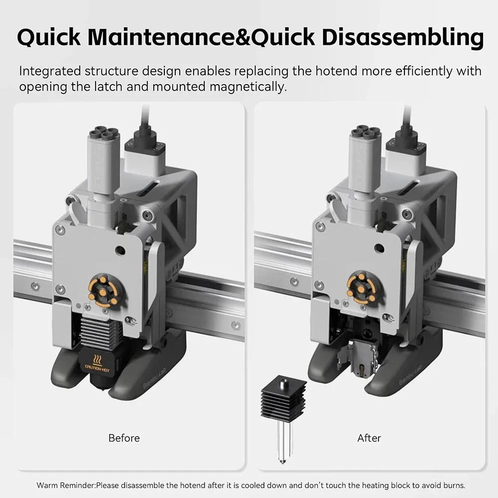 1/2Stk Hotend-Kit für Bambu Lab A1 Mini mit 2 Silikonsocken, A1 Mini/A1 Druckkopf-Hotend-Kit für Bambu Hotend-Teile – Detail 7
