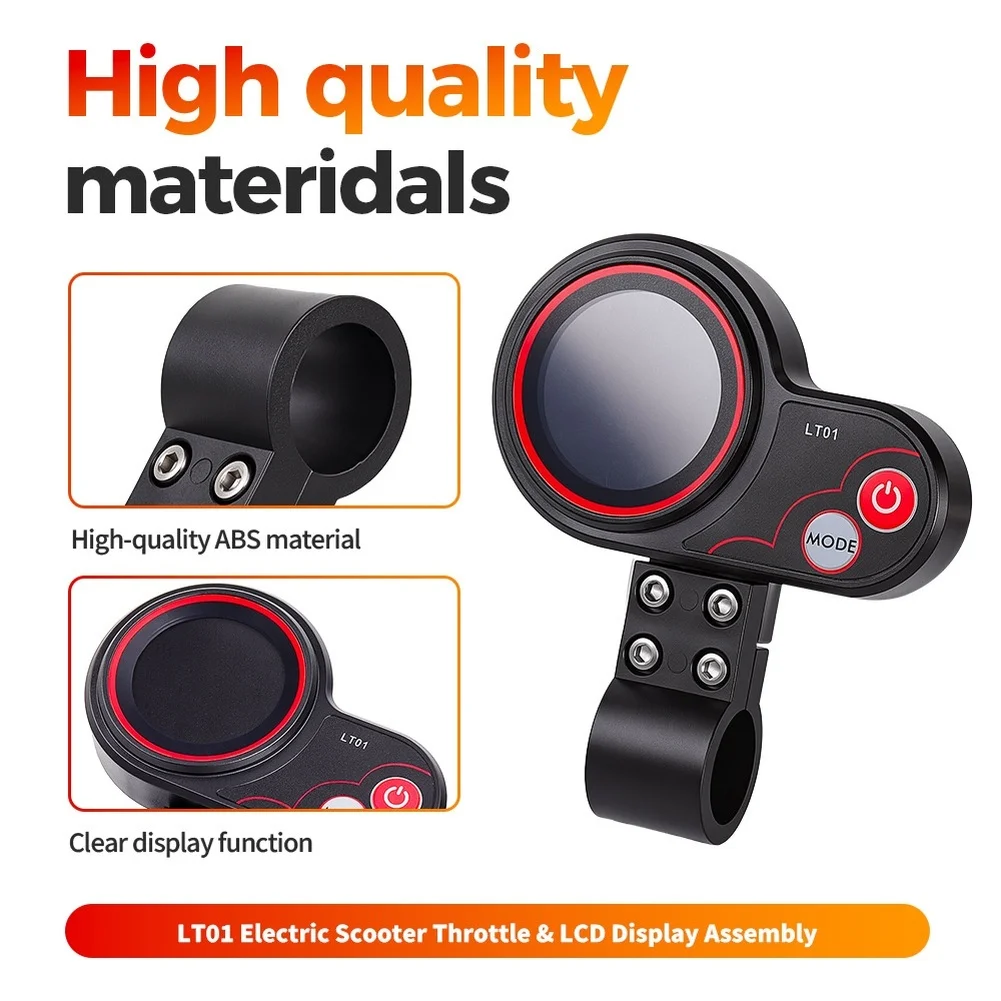 

FOR Kaabo FOR Mantis Electric Scooter Throttle LCD Display Assembly 6 Pin Waterproof Backlit Dashboard Replacement