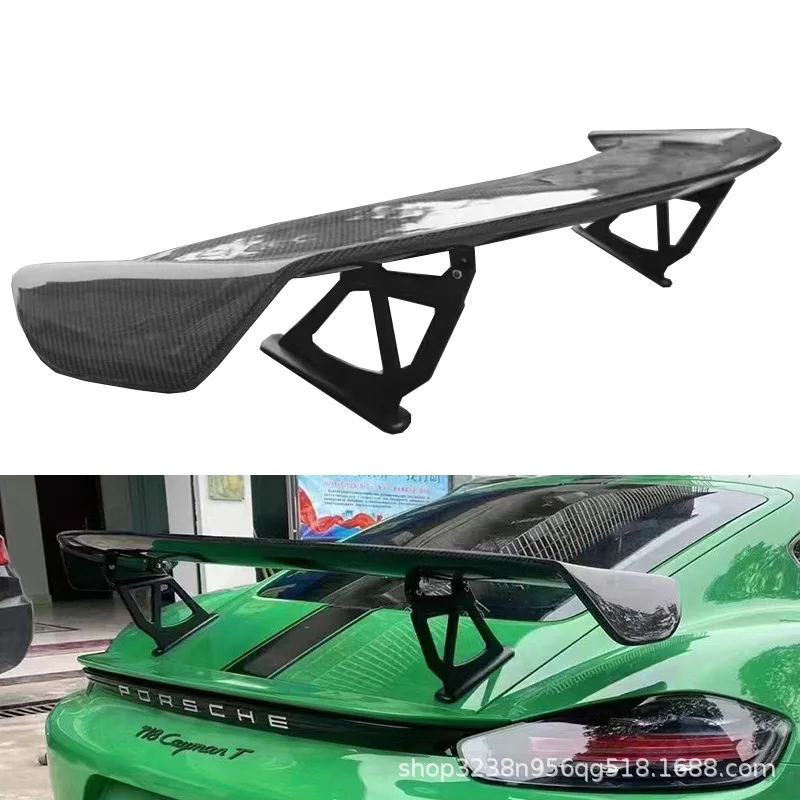 

Подходит для нового стиля GT4 Porsche 718, модифицированное заднее крыло из настоящего углеродного волокна, фиксированное ветровое крыло, верхнее крыло, спойлер.