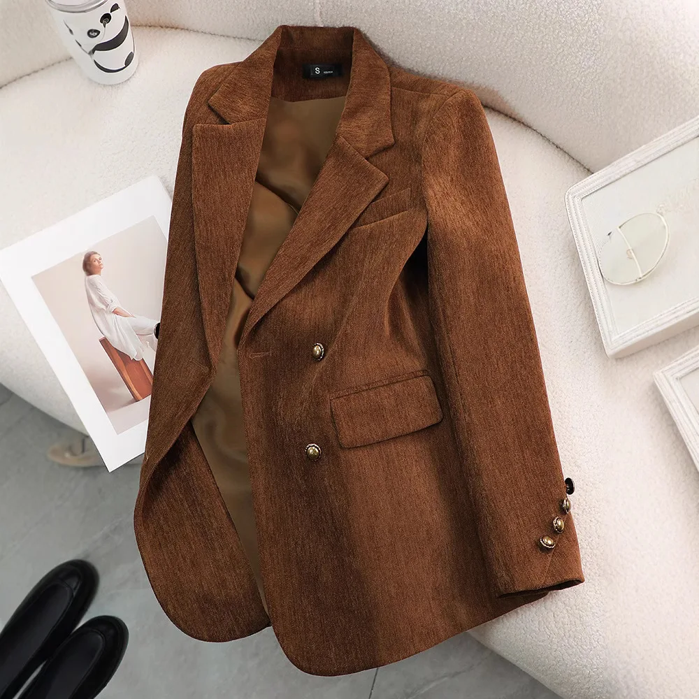 Fashion Ladies Blazer Coat Women Long Sleeve Business Work Wear Formal Suit Jacket Autumn Winter Female Outerwear Casual Tops
