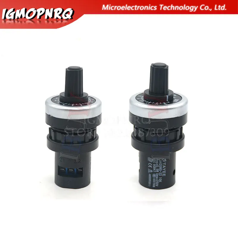 1PCS LA42DWQ-22 1K 2K 5K 10K 20k 50k 500k 22mm Diameter Pots Rotary Potentiometer Converter Governor Inverter Resistance Switch
